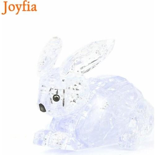 3D Crystal Puzzle DIY Jigsaw Assembly Model Gift Toy Rabbit Puzzles Kids Toys for Children Installed Jigsaw Early Learning Toy
