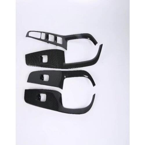 4 Pcs/Set ABS Carbon firber Car Interior Decoration Door Window Switch Cover Trims For LHD Hyundai IX35 2018 Accessories
