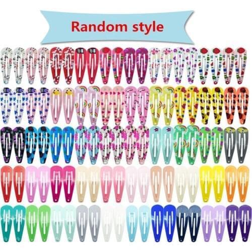 50Pcs/Lot Korean Style Girls Hair Accessories Cartoon Hairclip Candy Color Flower Hair Clip Barrette Cute Hair Clip for Kids