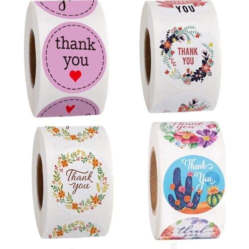 500Pcs/roll Gift Sealing Sticker Thank you Love Design Diary Scrapbooking Stickers Festival Birthday Party Gift Decoration Label