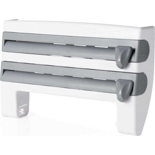 6 in 1 Kitchen Organizer Paper Towel Holder Cling Film Cutting Holder Sauce Bottle Tins Foil Paper Storage Rack Kitchen Shelf