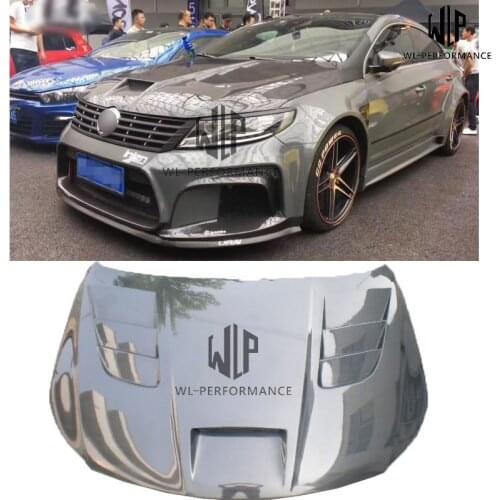 High Quality Carbon Fiber Engine Hood Bonnets Engine Cover With Holes Fit For Volkswagen CC Car Body Kit 09-12 13-17