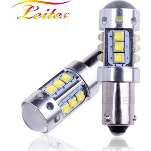 2pcs Power BA9S T4W BAX9S H6W BAY9S H21W 80W Canbus Error Free 16SMD XBD chips LED Side 12V 24V For car Reverse Light