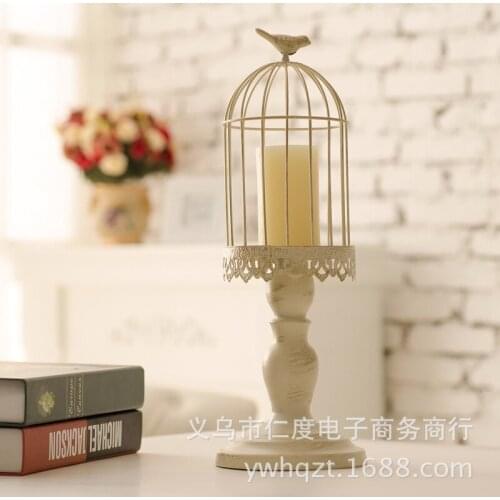 C Iron Candlestick carved white candlestick Home Decoration wedding birthday candle lantern