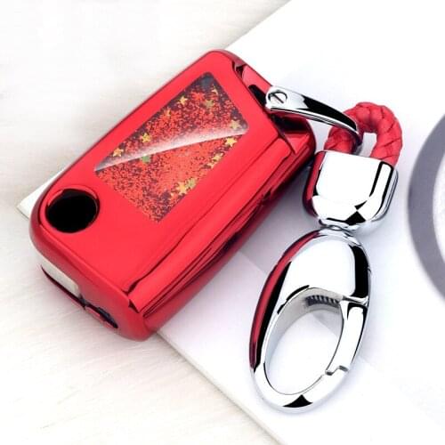 For Volkswagen VW Golf 7 mk7 Seat Ibiza Leon FR 2 Altea Aztec For Skoda Octavia Colorful Quicksand Soft TPU Car Key Case Cover