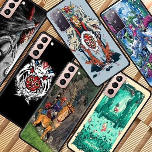 Japanese Anime Princess Mononoke Black Cover for Samsung Galaxy Note 20 Ultra 10 Lite 5G 9 8 S21 Plus Phone Case Shell Coque