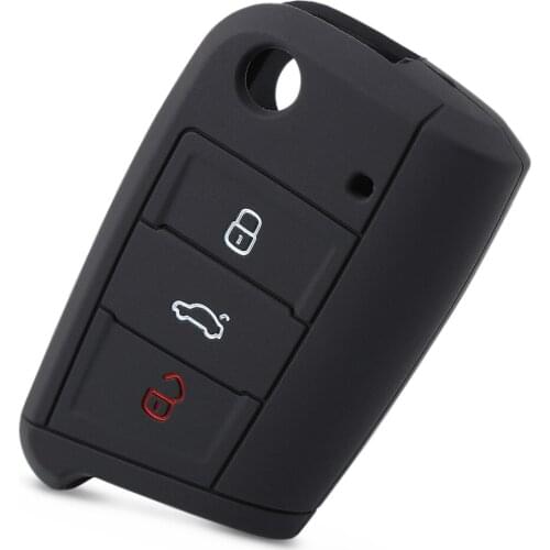 3 Buttons Silicone Key Pouch Bag for VW VOLKSWAGEN Golf 7 GTI POLO Flip Remote Key Protector Cover Cases Car Accessories
