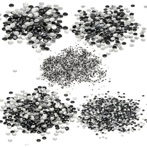 Black 300/1000pcs Nail Art Decoration Round Metallic Studs Rivet Nail Art Rhinestones Stickers Tip Studs