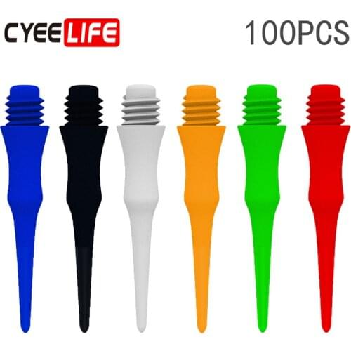 CyeeLife 100PCS Professional Plastic Darts Tips,Replacement Dart Points,8 Colors,CL18Style