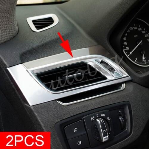For 2016-2020 BMW X1 F48 Matte Chrome Interior Dashboard Side Air Vent Cover Decoration