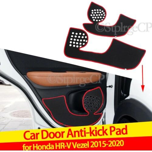 Door anti-kick pad door protection pad door panel cover pad car door sticker For Honda HR-V Vezel 2015 2016 2017-2020 HRV HR V