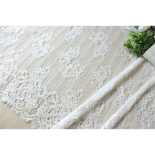 GLace 3M/Lot Black and white high quality jacquard eyelash lace DIY cloth decoration fabric for dress TX583