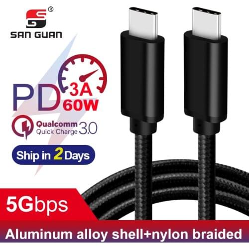 USB C Cable 3m fast charge for USBC USB Type C Macbook Pro 2m QC 3.0 60W 3A USB3.1 Gen1 Type C Cable for Samsung Huawei