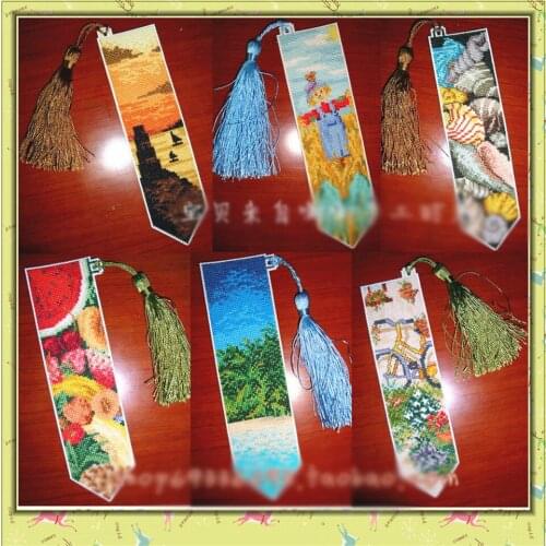 Top selling 017 DIY Cross Stitch Bookmark Christmas Plastic Fabric Needlework Embroidery Crafts Counted Cross-Stitching Kit