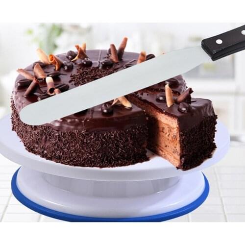 Cake Spatula Wooden Handle Baking Tools Stainless Steel Cupcakes Fondant Scraper for kitchen gadget sets cocina accesorio