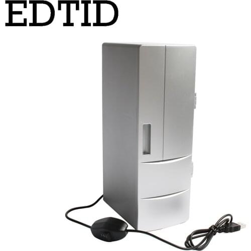 USB Mini Fridge Cooling Heating Portable PC Laptop Car Refrigerator Beer Cooler Beverage Drink Cans Freezer Warmer Cold&Warm Box