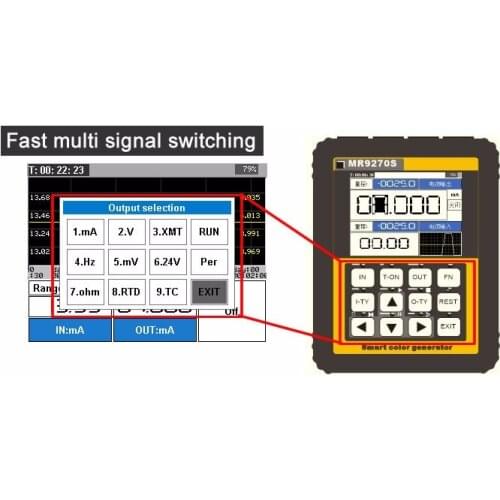 MR9270S Portable 4-20mA signal generator calibration Current voltage PT100 thermocouple Pressure transmitter Logger PID frequenc