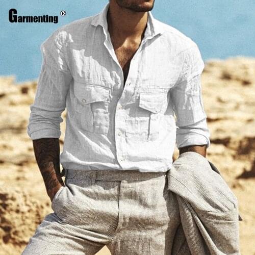 Garmenting Trend 2021 Summer New Mens Shirt Elegant Leisure Leisure Blouses Baisc Tops Single Breasted Men Shirt Plus Size M-4XL