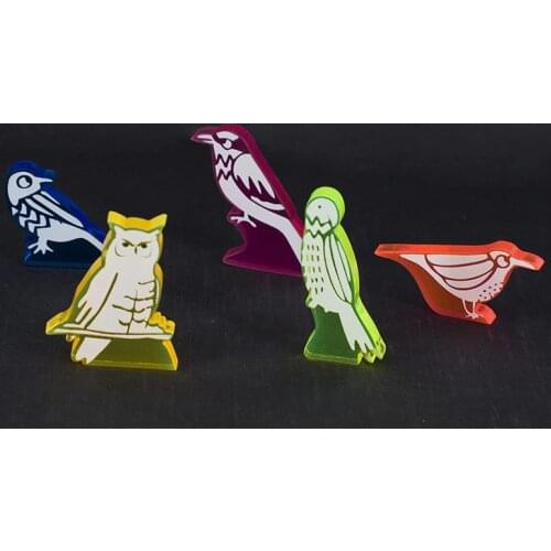 Bird Action Tokens Set of 40 Acrylic Laser Cut Birds Markers Upgraded Accessories for Wingspan