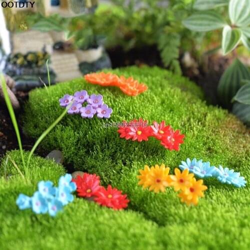 New 10Pcs Miniature Flower Moss Bonsai DIY Crafts Fairy Garden Landscape Decor