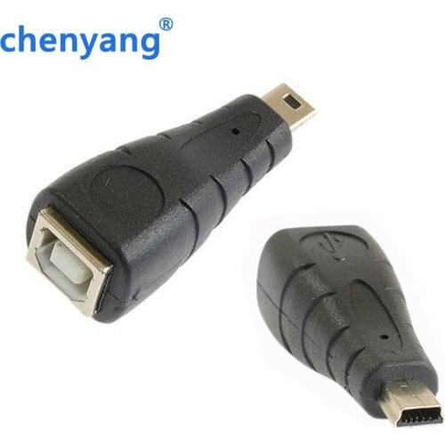 Mini USB B type 5pin & Micro USB type 5pin male to USB 2.0 B Type Female Printer Scanner Adapter Black