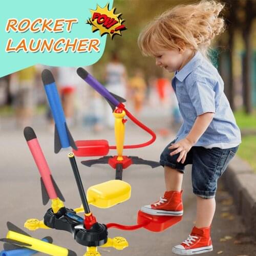 Outdoor Games Children Pedal EVA Rocket Air Launcher Rocket Toy Launcher Outdoor Games Entertainment Activities For Boys Girls