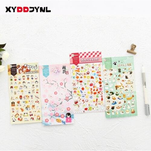 Lovely 1 Sheet PVC Stickers for Diary Scrapbook Notebooks Decoration Stationery Sticker Cartoon Packing Label School Supply