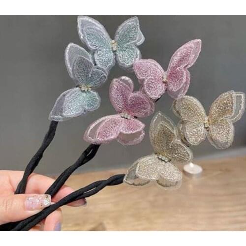 DIY Hair Style Hair device braided hair artifact lazy curly hair stick butterfly hairpin flower bud hair ornament headdress