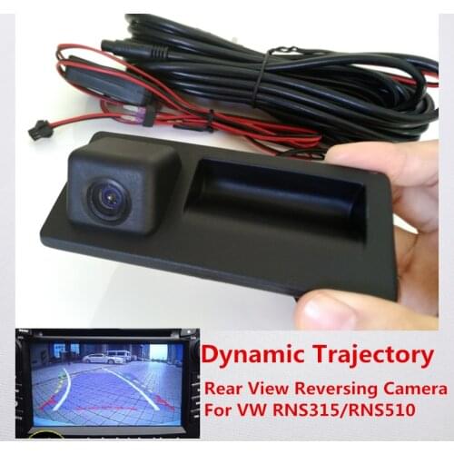 RGB Rear View Reversing Camera For VW Jetta MK5 MK6 Tiguan Passat B7 Dynamic Trajectory Trunk Handle RVC Camera RNS510 RNS315