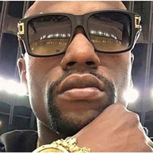 FEISHINI Brand Punk Sunglasses Men Retro Brown Fashion Cool Blue Gradient Shield Trendy Sunglasses Women Oversized UV Protector