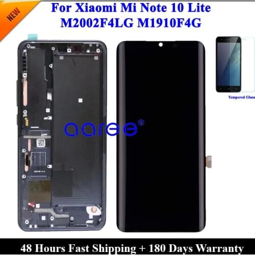 Spuer AMOLED LCD For Xiaomi Mi Note 10 Lite LCD For Mi Note10 Lite M1910F4G LCD Display LCD Screen Touch Digitizer Assembly