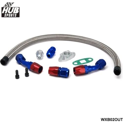 T3 T4 T3/T4 T04E T66 T67 T70 GT45 GT30 Turbo Oil Drain Line Kit Oil Return Line HU-WXB02OUT