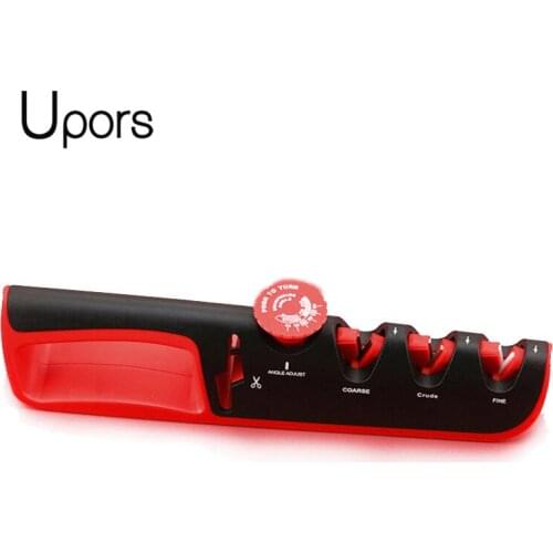 UPORS Knife Sharpener Professional Adjustable Sharpener Angle Whetstone 4 In 1 Kitchen Knives Grinder Scissors Sharpening Stone