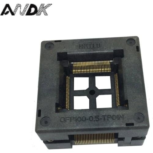 TQFP100 FQFP100 LQFP100 Open Top Socket OTQ-100-0.5-09 Pin Pitch 0.5mm IC Body Size 14x14mm Burn in Test Adapter
