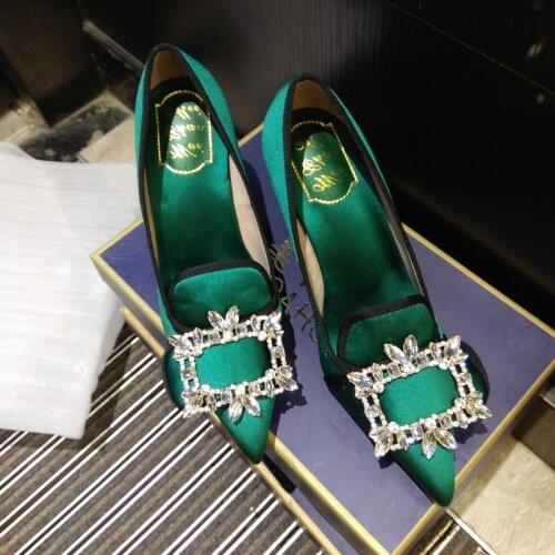 Kmeioo wedding shoe bride shoes woman pointed toe high heels jewel pumps women thin heels shallow heel dress shoes