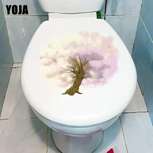 YOJA 21.7X16.6CM Creative Cartoon Pink Cherry Tree Girl Bedroom Wall Sticker Home WC Toilet Decor T1-1461