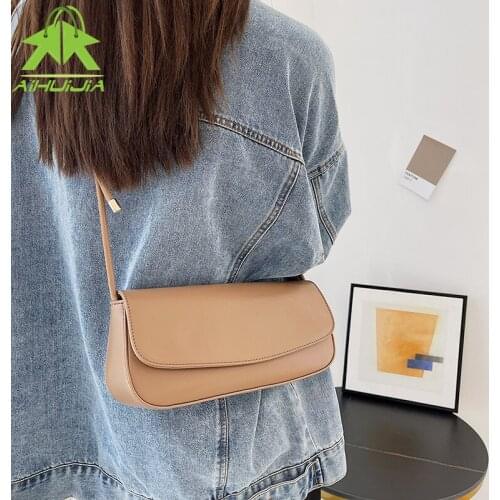 Womens Bag Autumn Winter New 2021 Female LiteraryUnderarm Single-Shoulder Bag Minority Design Cross-Body Bag Trend Womens Bag