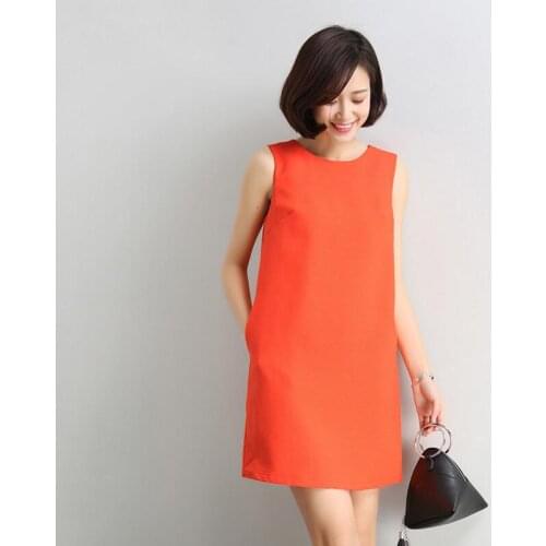 2021 Summer Women Dress Seeveless loose Plus Size A-Line Dress Female Korean Version Casual Dress S370