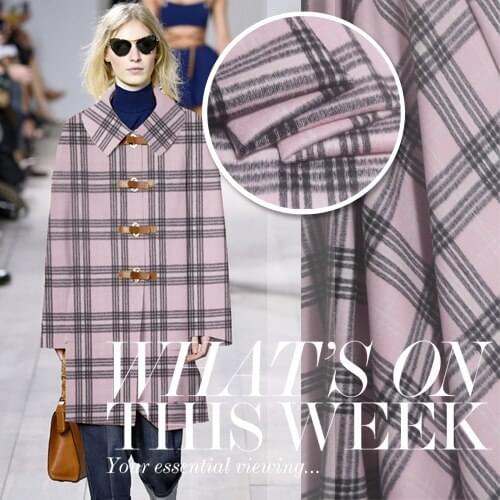 145cm fresh elegant in a thin wool cashmere fabric Shun Plaid autumn winter coat wool fabric wholesale cashmere cloth