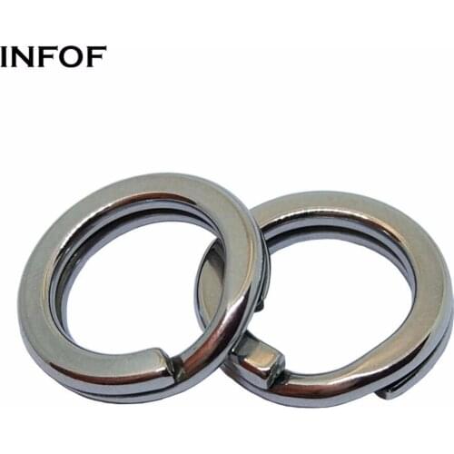 INFOF 200pcs Double Strength Split Rings Stainless Steel Heavy Double Rings Connector Carp Fishing Accessories Saltwater Tackle
