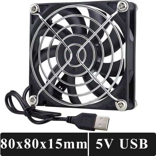 10 Pieces GDSTIME USB Connector 80mm x 80mm x 15mm DC 5V Power 3 Inch Brushless Cooling Fan