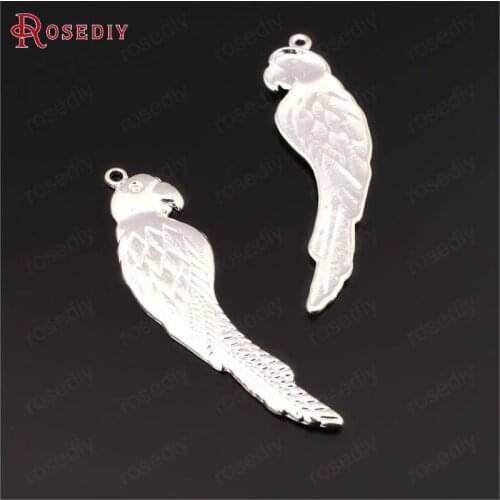 10PCS 55*15MM Gold Color Plated Zinc Alloy Parrot Charms Pendants Diy Jewelry Findings Accessories Wholesale