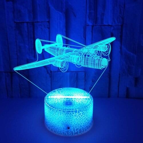 Airplane 3d Lamp Illusion Led Night Light for Baby Sleeping Bedroom Bedside Lamp Childrens Room Decoration Boy Birthday Gift