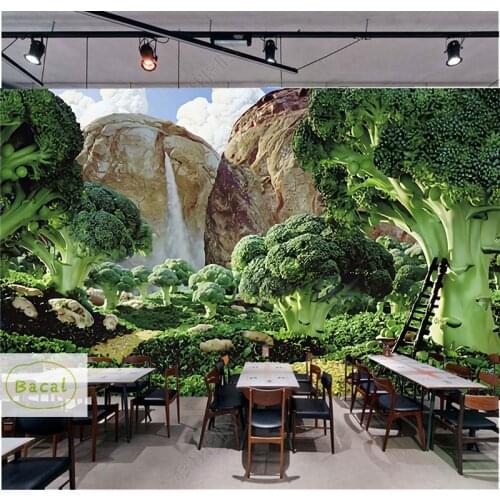 3D Wall Mural Custom Photo Wallpaper Kitchen Fruit Shop Restaurant Background Wall Decor Vegetables 5D Wall Mural Wallpapers