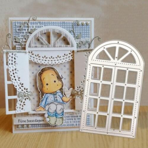 3D Window Door Frame Background Gift New Cutting Dies Scrapbooking Dies Metal Embossing Knife Mold for Card Making DIY