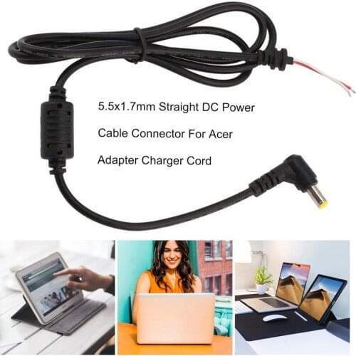 5.5x1.7mm DC Power Charger Plug Cable Connector Suitable For Acer Laptop Adapter Lighting Cable Connector Black