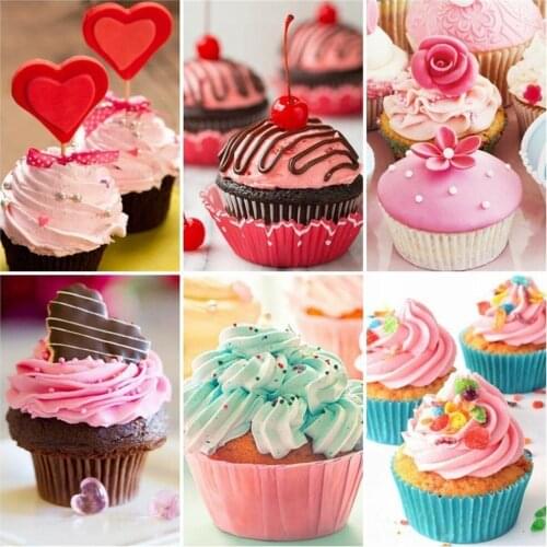 5D Diamond Painting Full Drill "Cake Landscape" Embroidery Cross Stitch 3D Home Decor Gift Make Life Sweet Kitchen Room Decal