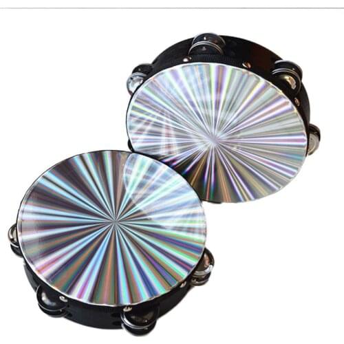 8 Inches Band Dancing Singing Accompaniment Tambourine Double Row Orff Instrument