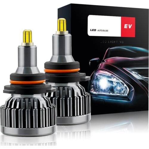 9005 Six-sided Car Headlight Auto Lamp 6 LED Chip Structure Focusing Light Waterproof V9 6000K Easy To Install 60W Headllight