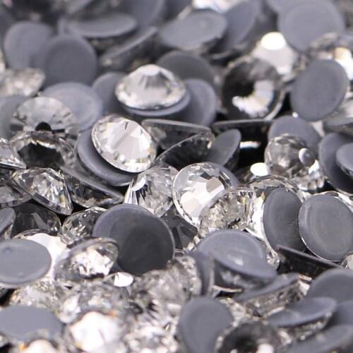 AAAAA Clear Crystal Rhinestones SS3-SS50 Glass Hotfix Rhinestone For Clothes Flatback Crystal Iron On Strass Garment Accessories